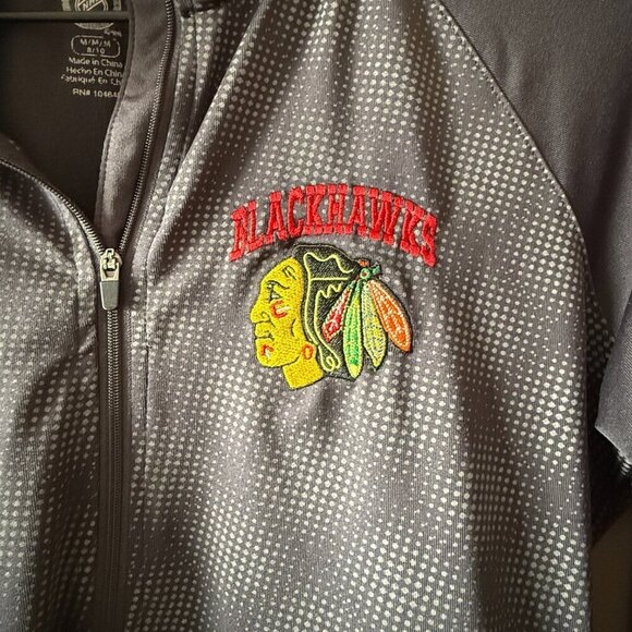 Women's M NHL Chicago Blackhawks 1/4 Zip Athletic Pullover - Picture 7 of 8
